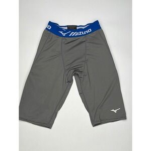 Mizuno Performance Compression Shorts Men's Gray Blue Athletic Gym Workout Mediu